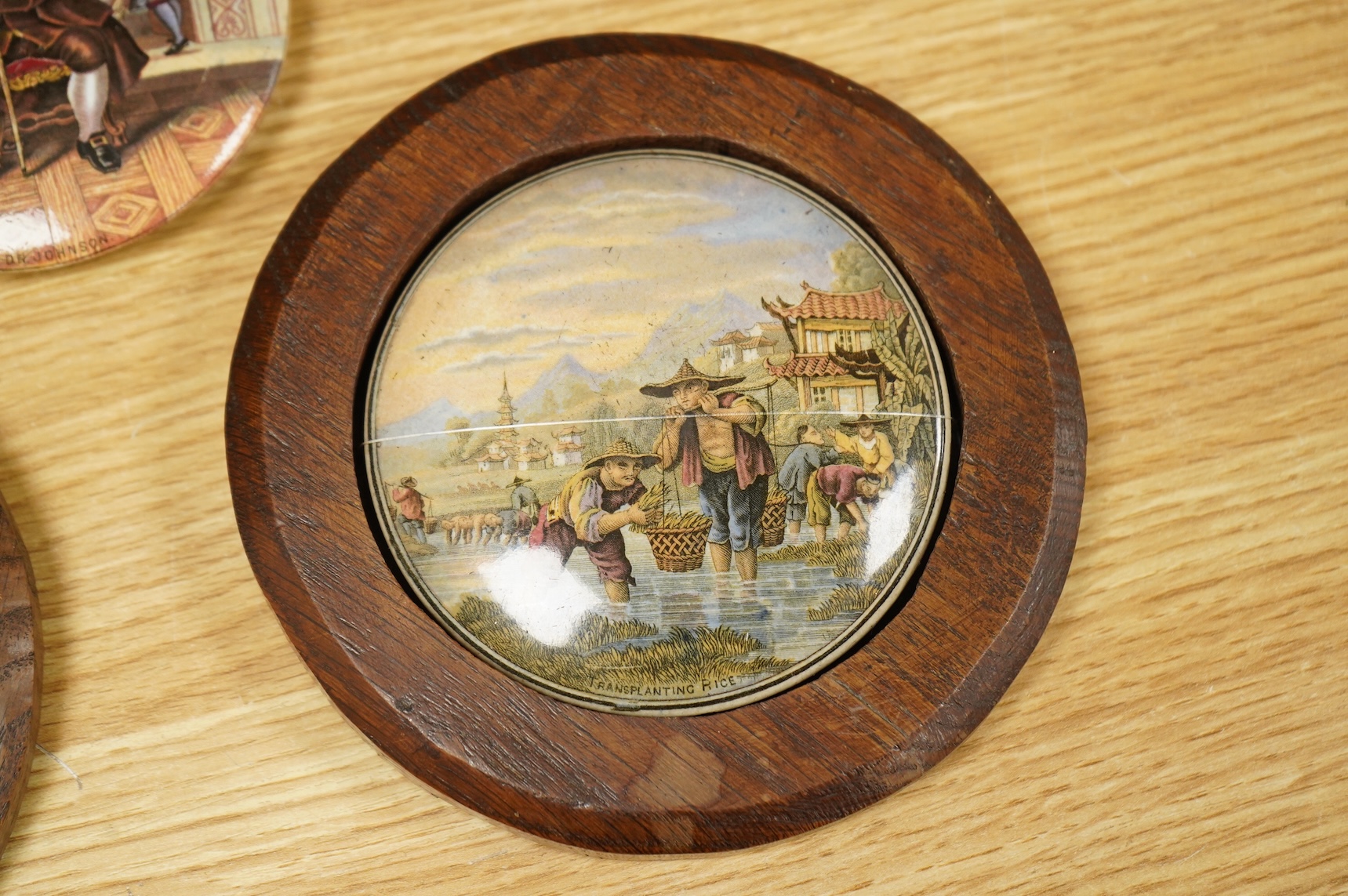 Five various 19th century pot lids